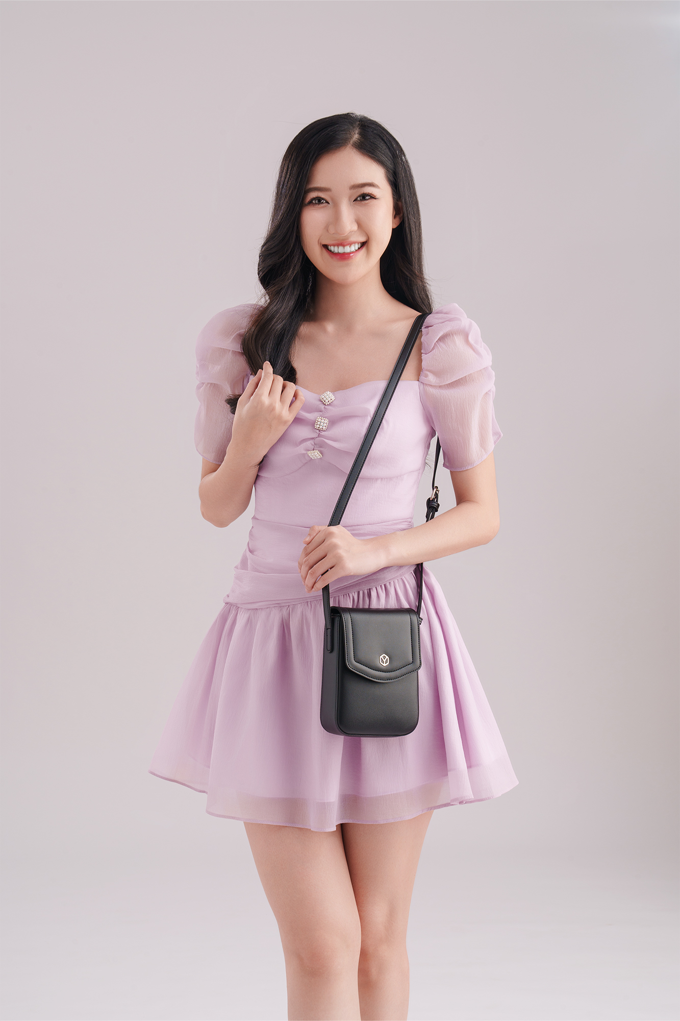 Túi Yuumy ( Thời trang nữ nắp gập đựng điện thoại dáng hộp - Túi đeo chéo da Seasand YN262 )