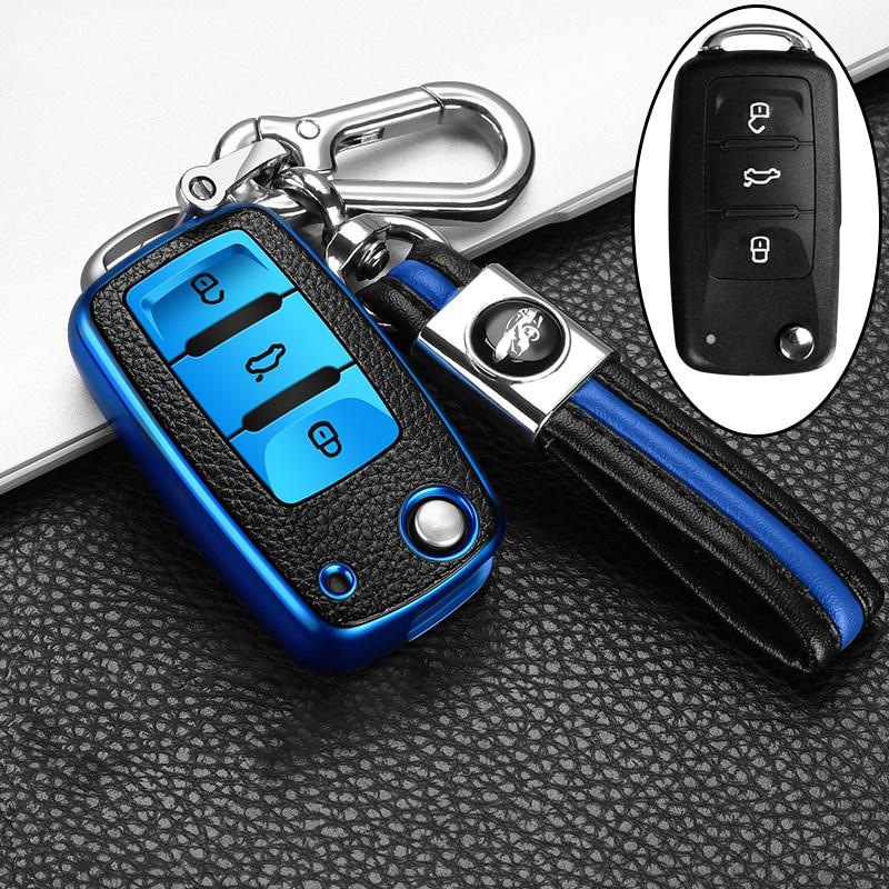 Bao Da Chìa Khóa Xe Hơi Volkswagen Vw Polo Tiguan Passat B5 B6 B7 Golf Eos Scirocco Beetle Touran Touareg Lavida Jetta Mk6 Octavia