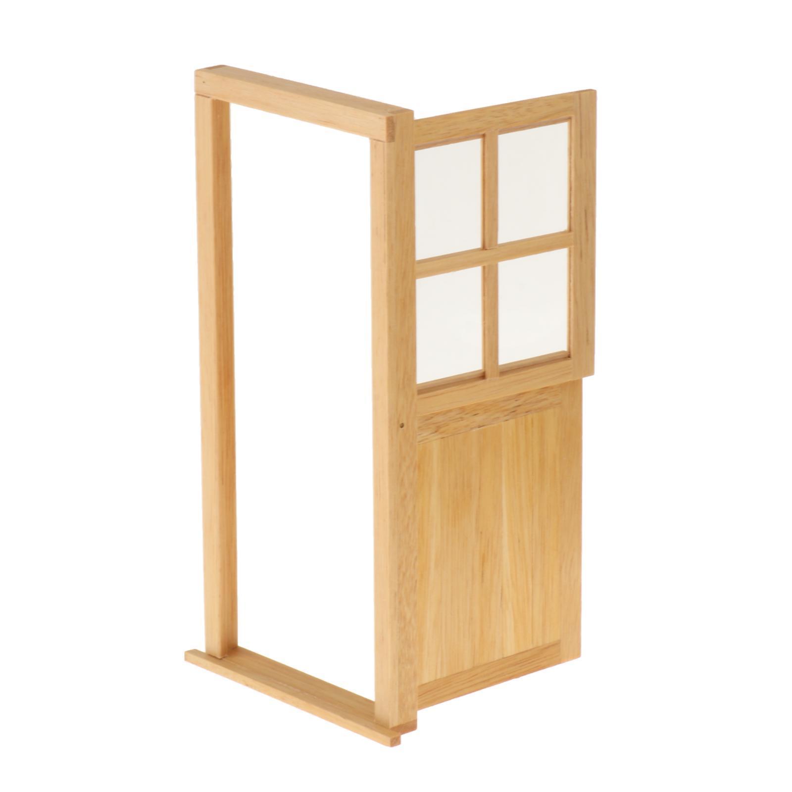 1/12 Dollhouse Miniature Wood Door, Kids Pretend Play Toys, Living Room Furniture