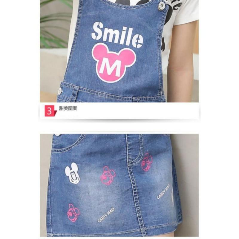 YẾM VÁY JEANS QUẢNG CHÂU SIZE ĐẠI CHO BÉ 20-42KG
