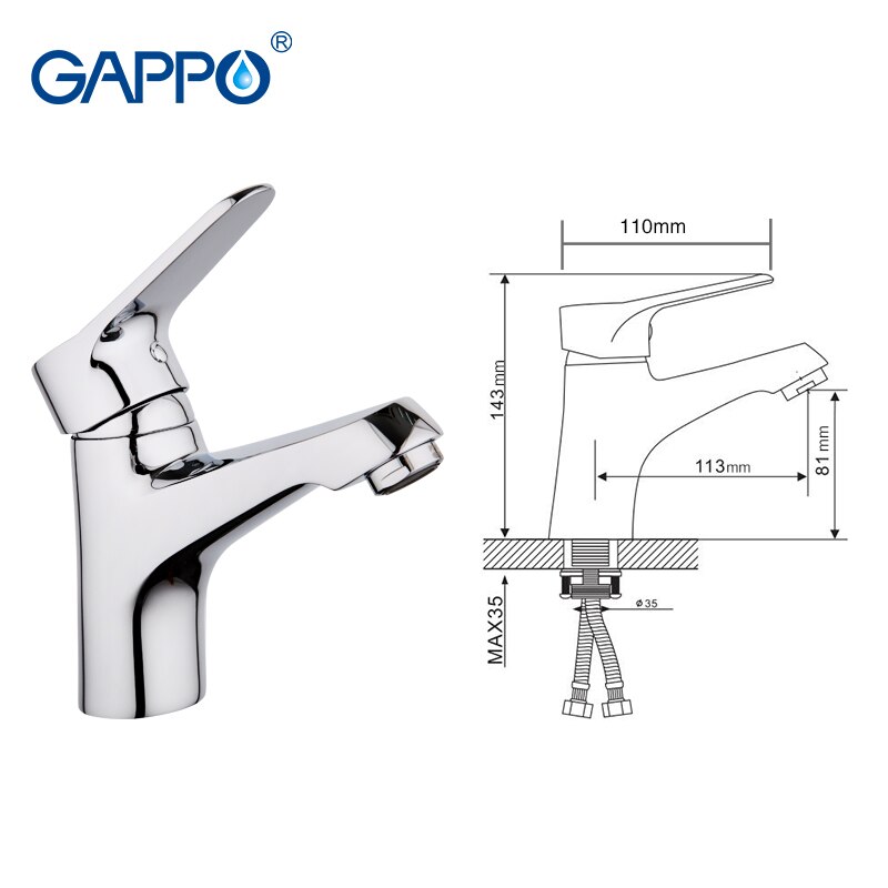 VÒI LAVABO NHẬP KHẨU NGA GAPPO G1036 - HÀNG CHÍNH HÃNG