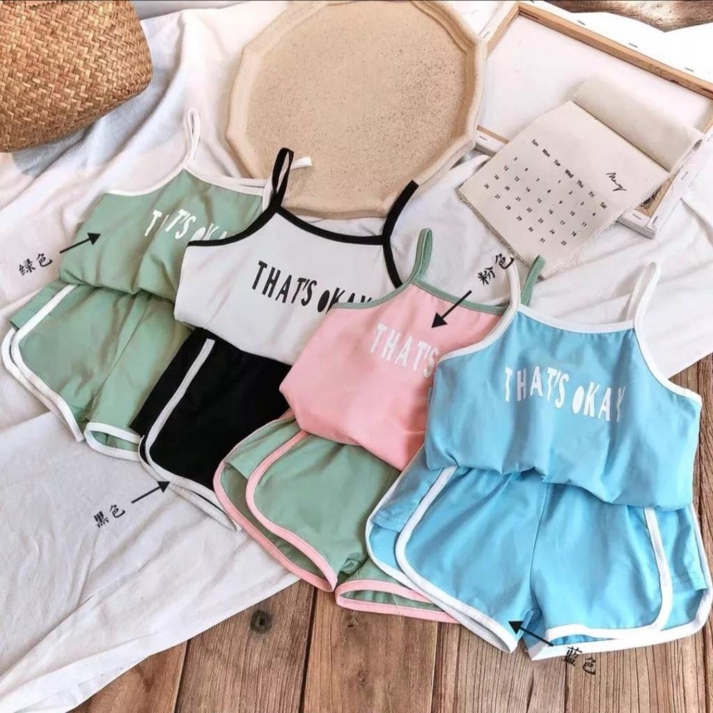 Đồ Bộ Bé Gái 2 Dây Chất Cotton