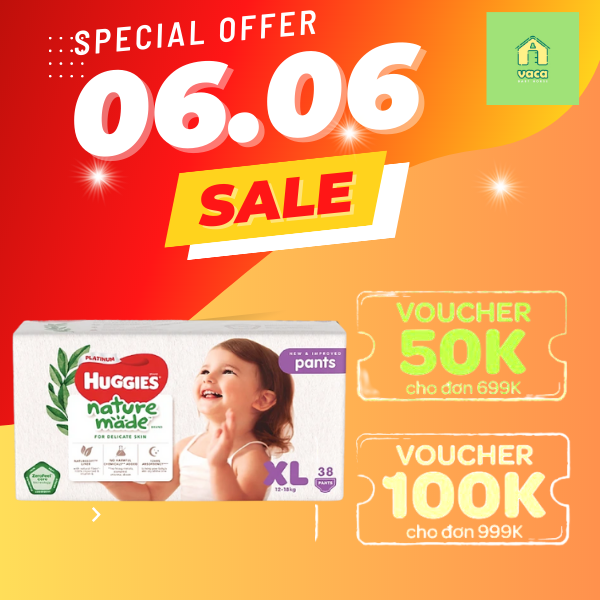 Tã Quần Siêu Cao Cấp Huggies Platinum Nature Made XL38 (38 Miếng)