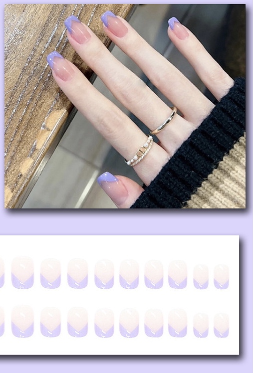 A360-Hộp NAIL BOX 24 móng họa tiết nhiều màu sắc thời trang