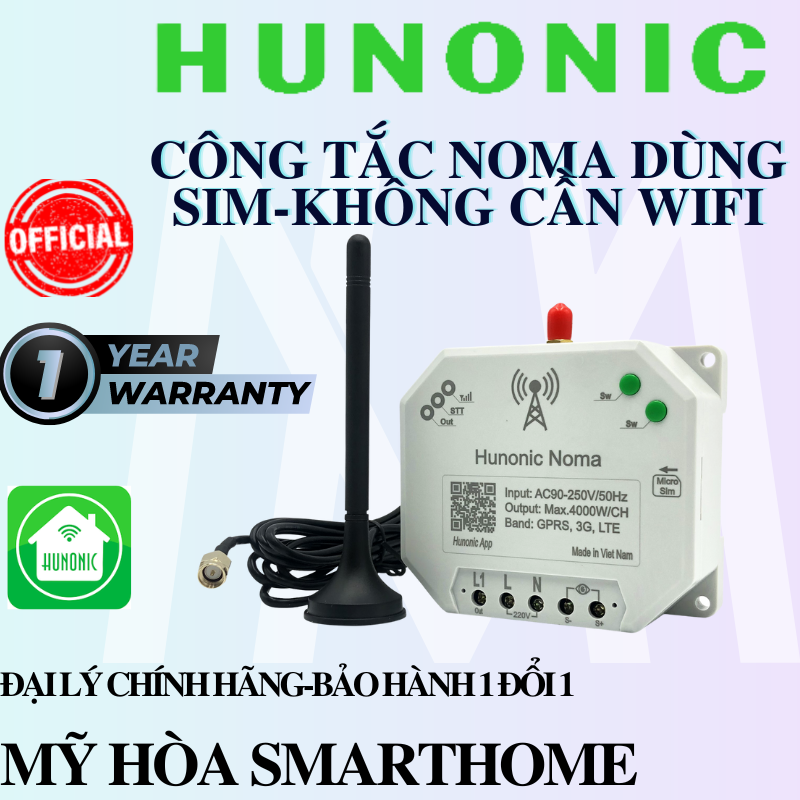 Công Tắc Noma - Điều khiển mọi thiết bị từ xa qua điện thoại dùng Sim│Điều khiển không cần Wifi -2022