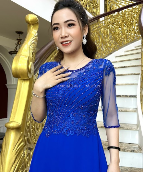 Đầm Dạ Hội Trung Niên Dự Tiệc Sang Trọng Xanh Coban Charmaine Dress