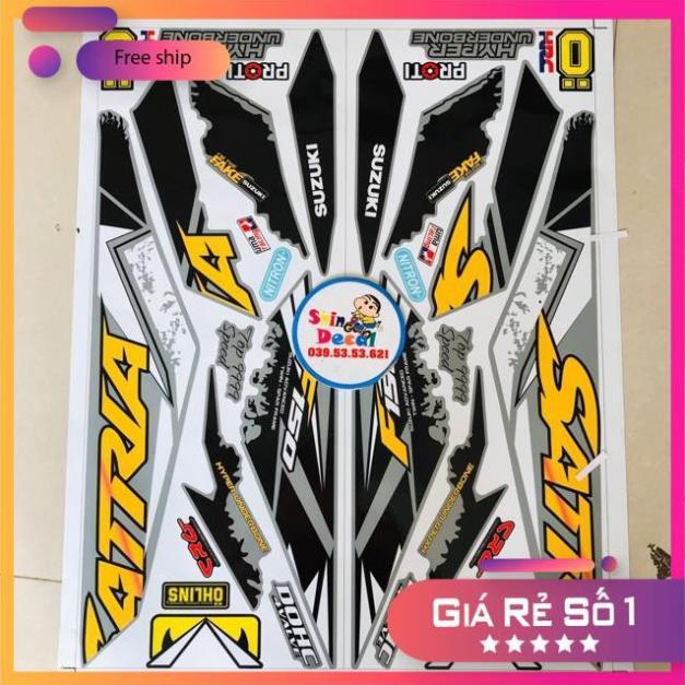 Tem rời Satria Fi dán xe xám xi măng bảo hành màu sắc vĩnh viễn