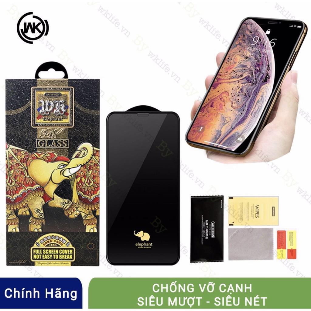 Cường lực con voi full toàn màn hình hiệu WK Elephant cực bền cho X/XR/11/11PRO Xs max/11promax/12/12pro/ 12 promax