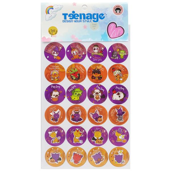 Bộ 240 Hình Sticker Cổ Động Halloween 01 - Teenage
