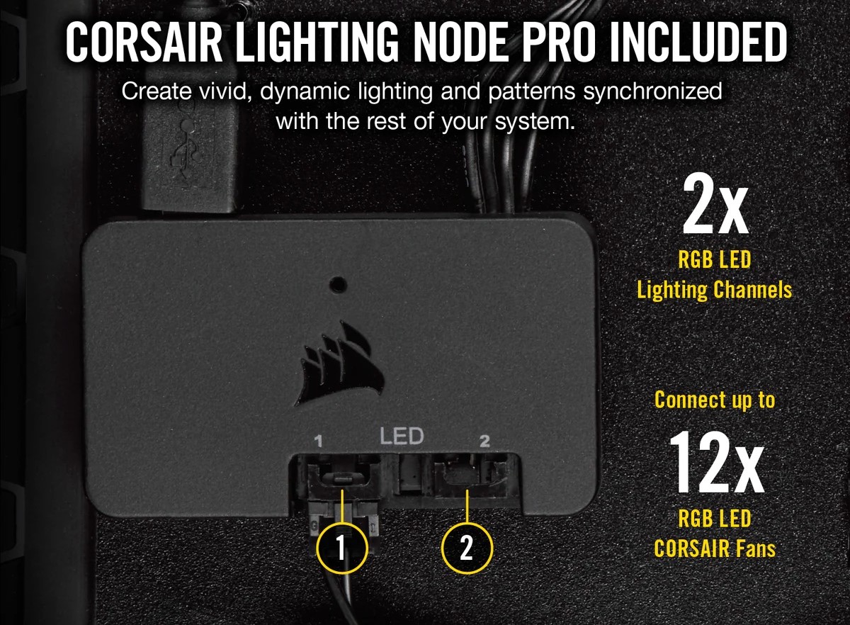 Bộ 2 quạt máy tính 140mm Corsair  LL140 RGB kèm Node PRO - Hàng Chính Hãng