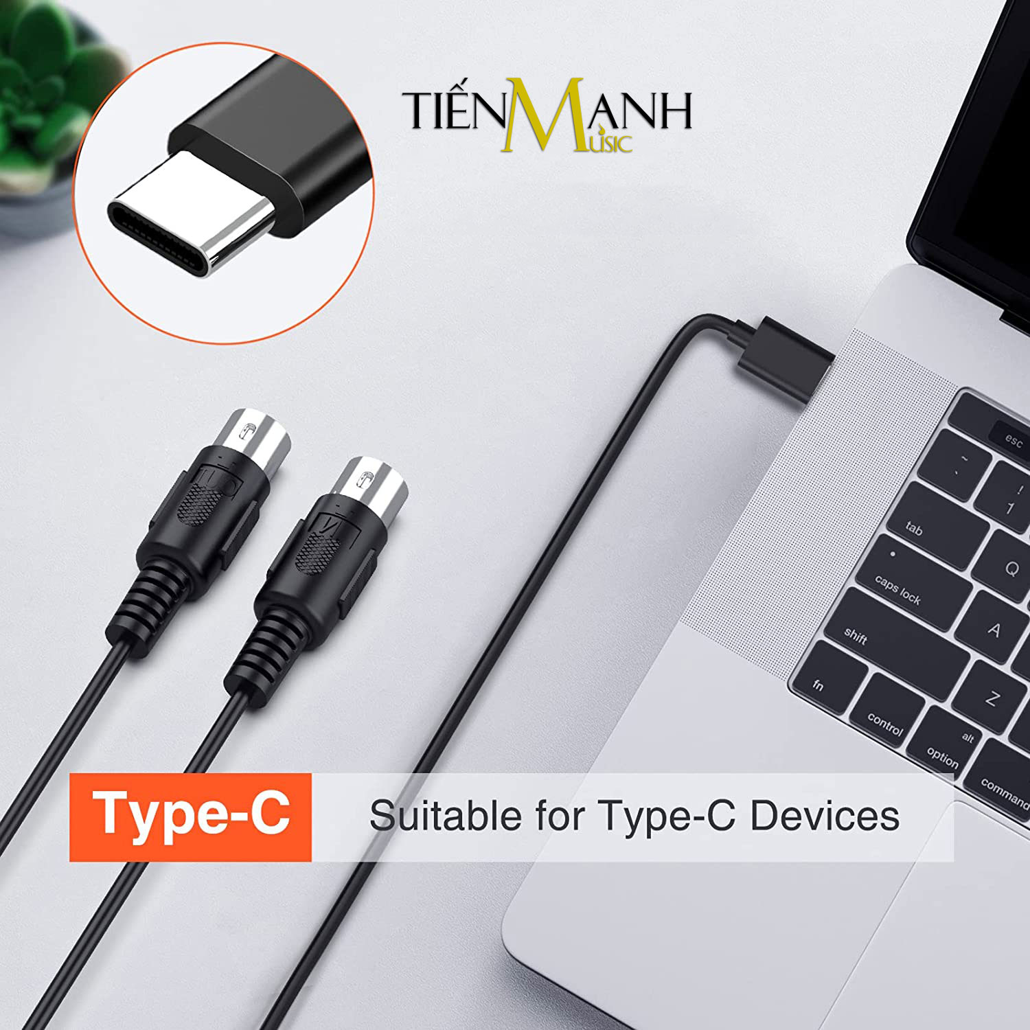 Dây Cáp Midi USB-C DOREMiDi MTU11 Cable Cao Cấp Cho Đàn Piano, Organ, Keyboard MTU-11 Hàng Chính Hãng - Kèm Móng Gẩy DreamMaker