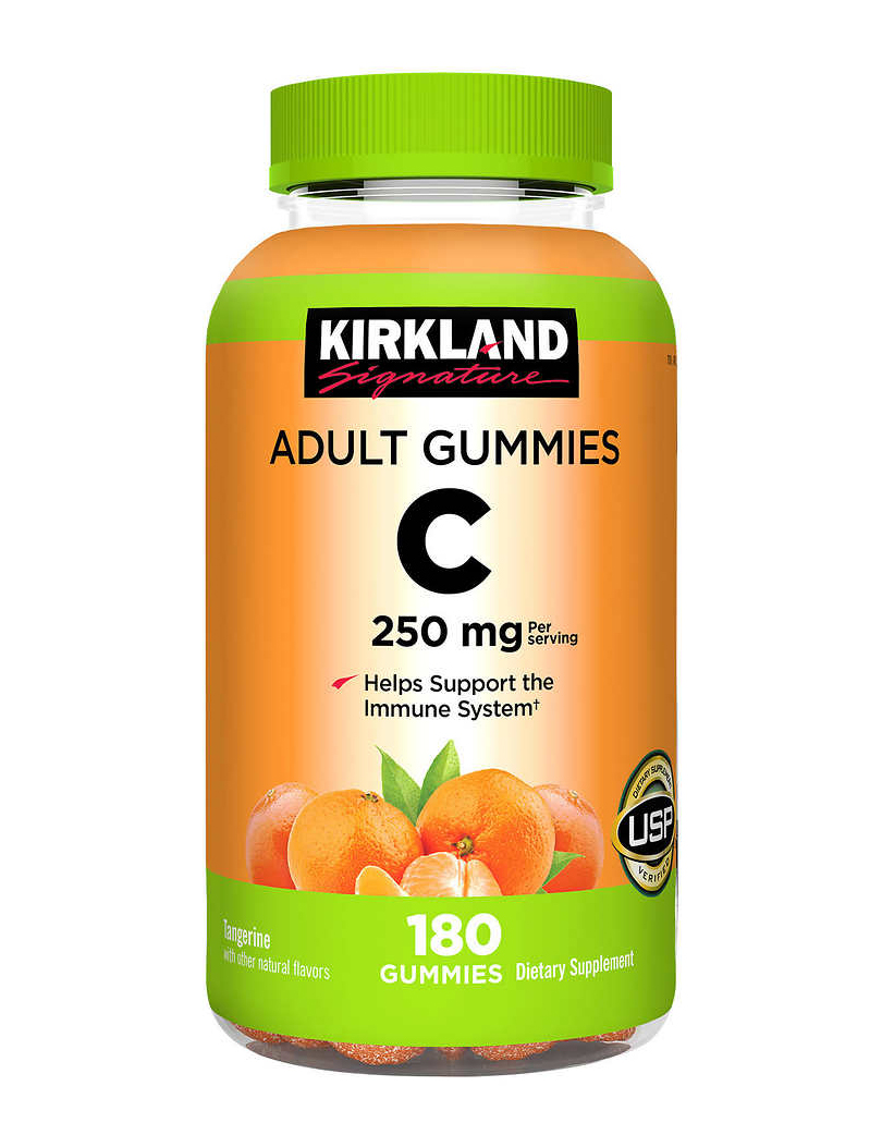 Kẹo dẻo bổ sung Vitamin C Kirkland Adult Gummies C 250mg hộp 180 viên của Mỹ