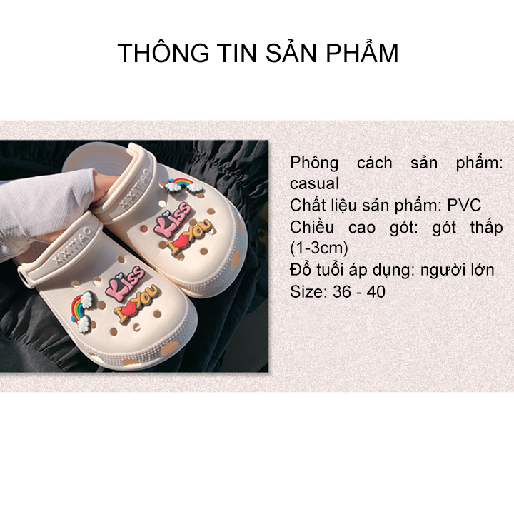 Dép Sục Nữ Đi Mưa Chất Liệu Cao Su Non Siêu Êm Tặng Kèm Sticker Đính Dép