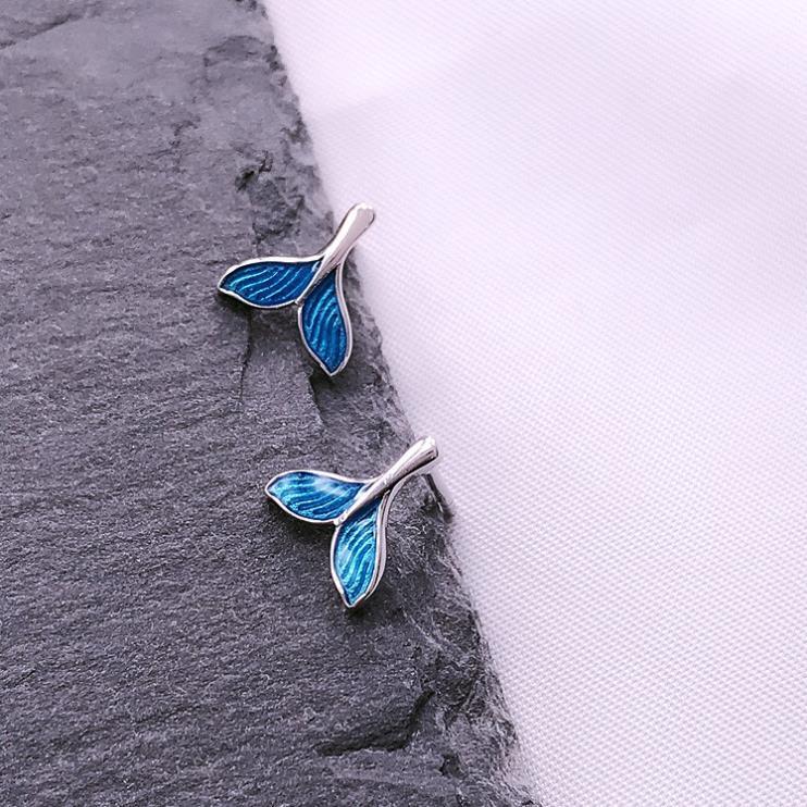Khuyên tai hình đuôi nàng tiên cá màu xanh lam xinh xắn đáng yêu ANTA Jewelry - ATJ3467