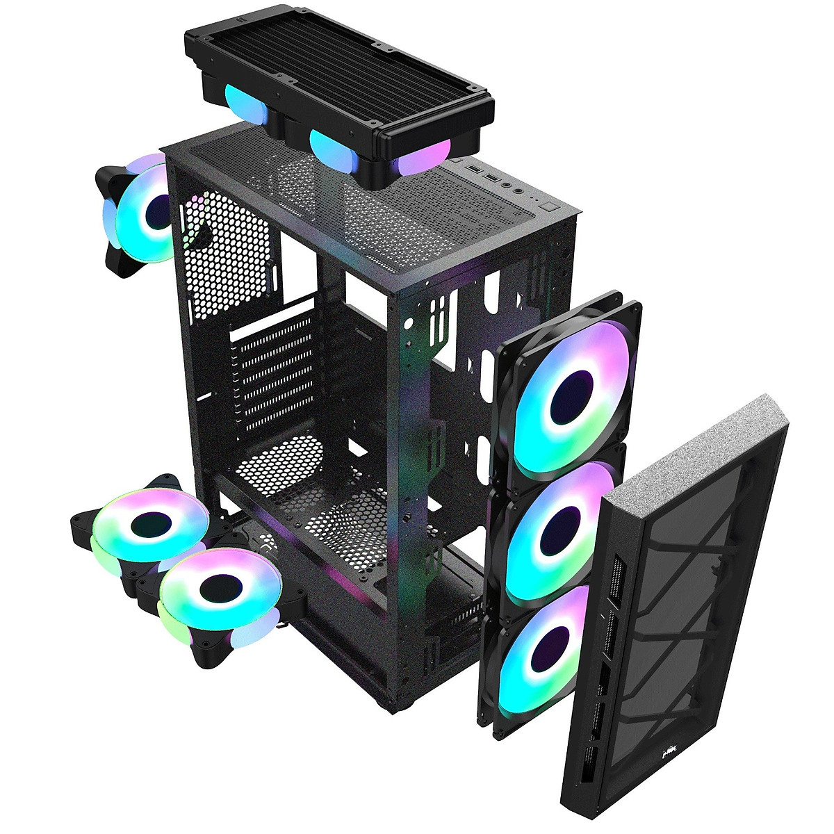 Thùng máy Case MIK TN10 Mid Tower (Tặng 3 Fan RGB) - Hàng chính hãng