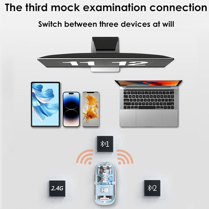 Chuột Bluetooth Không Dây Goojodoq Dpi Cho Laptop iPad Sạc Im Lặng Điện Thoại Máy Tính Bảng Máy Tính Để Bàn Android