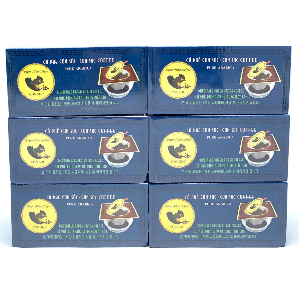 Cà phê con sóc phin lọc giấy hộp xanh