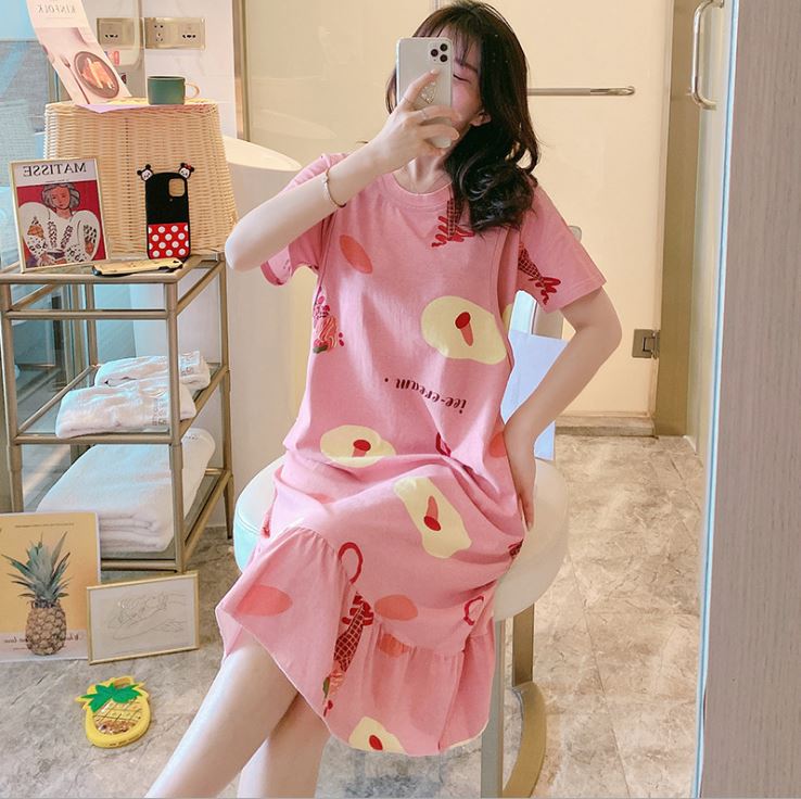 Váy, Đầm Bầu Và Sau Sinh Azuno V2113 Chất Liệu Cotton Có Khe Mở Cho Con Bú Mặc Hè Cực Mát