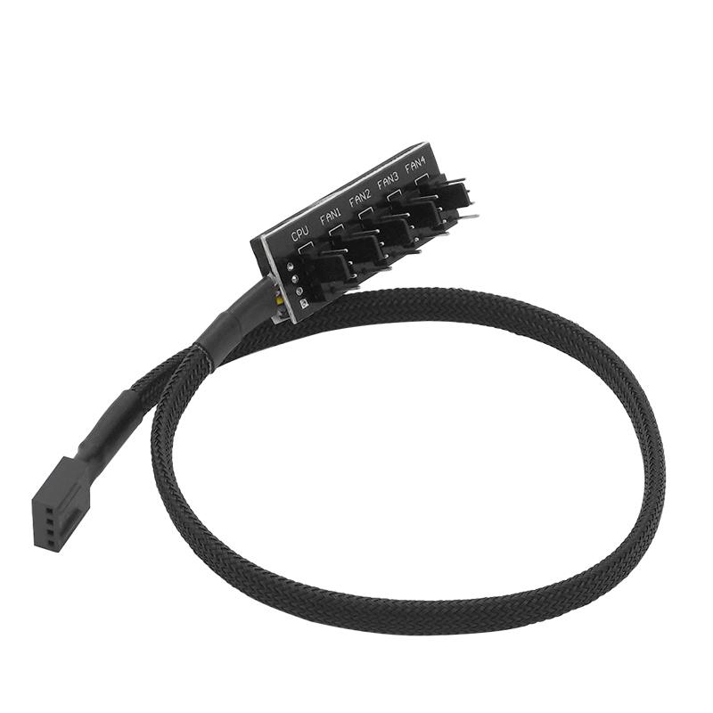 40cm 1 To 5 4-pins PWM Fan CPU Hub Computer PC Case Chasis Cooler Power Extension Cable Splitter Adapter Controller