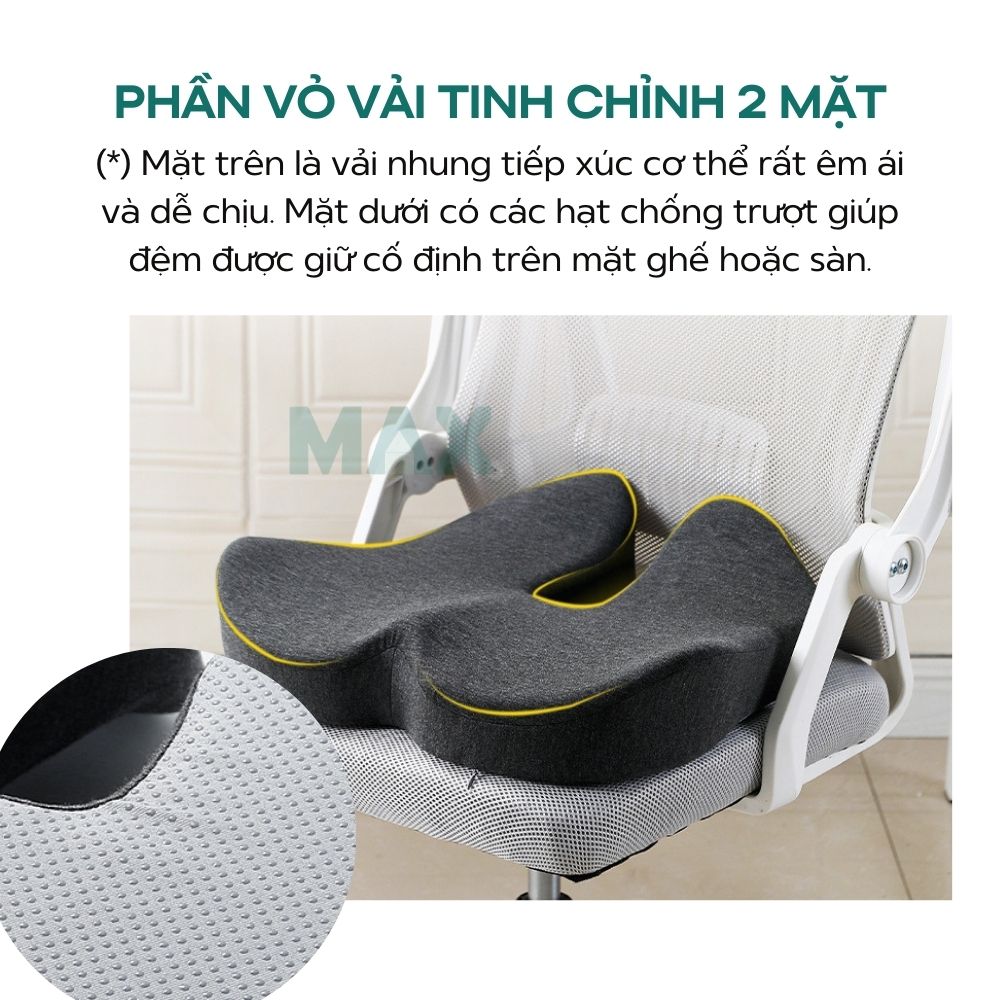 Gối đệm lót ngồi công thái học giúp phòng bệnh trĩ giảm đau xương cụt mẫu mới 2023 bảo hành 1 năm