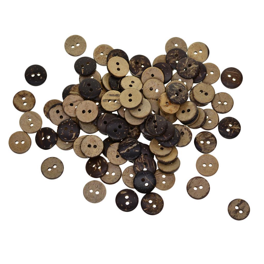 Set of 200 12.5mm Wooden Sewing Buttons Scrapbook Cardmaking Craft Embellishment