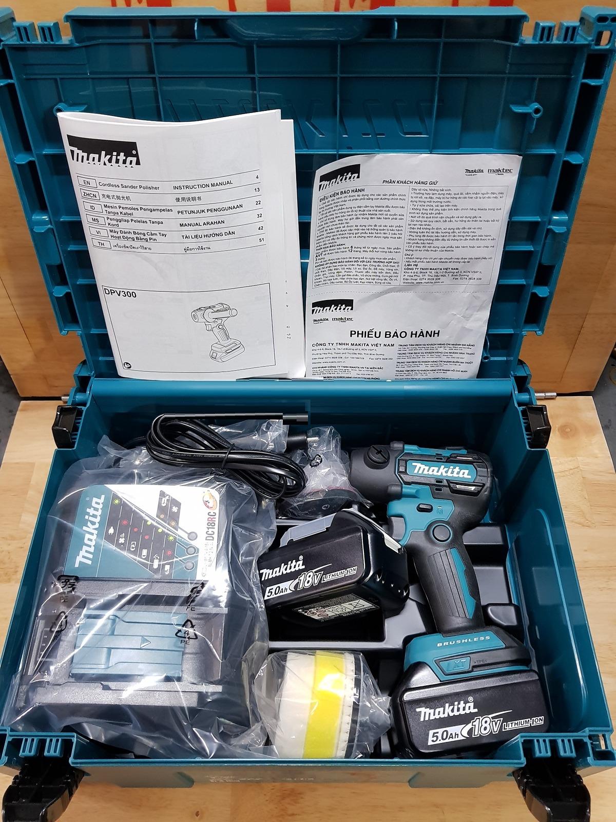 MÁY ĐÁNH BÓNG DÙNG PIN 18VX5.0AH MAKITA DPV300RTJ - HÀNG CHÍNH HÃNG