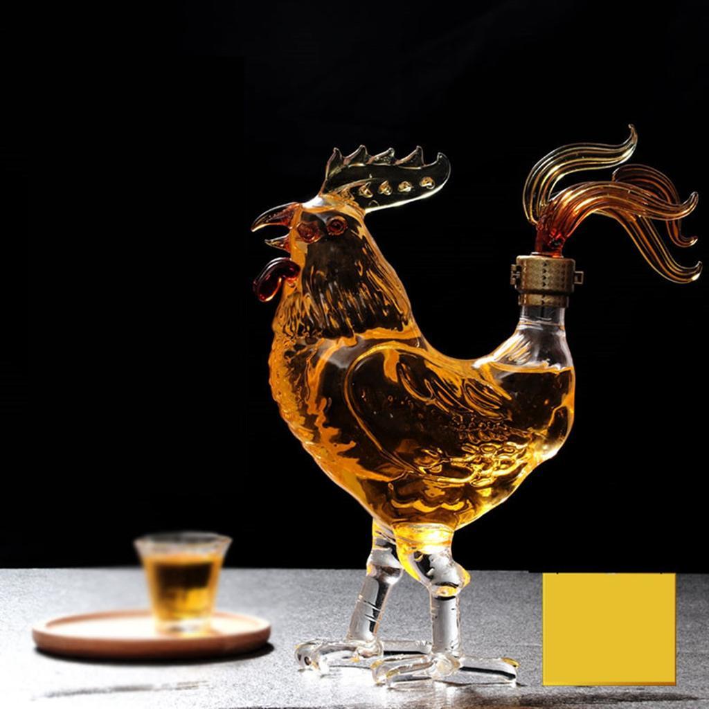 Rooster Shape Liquor Decanters Unique Free Glass Transparent for Gifts Bar