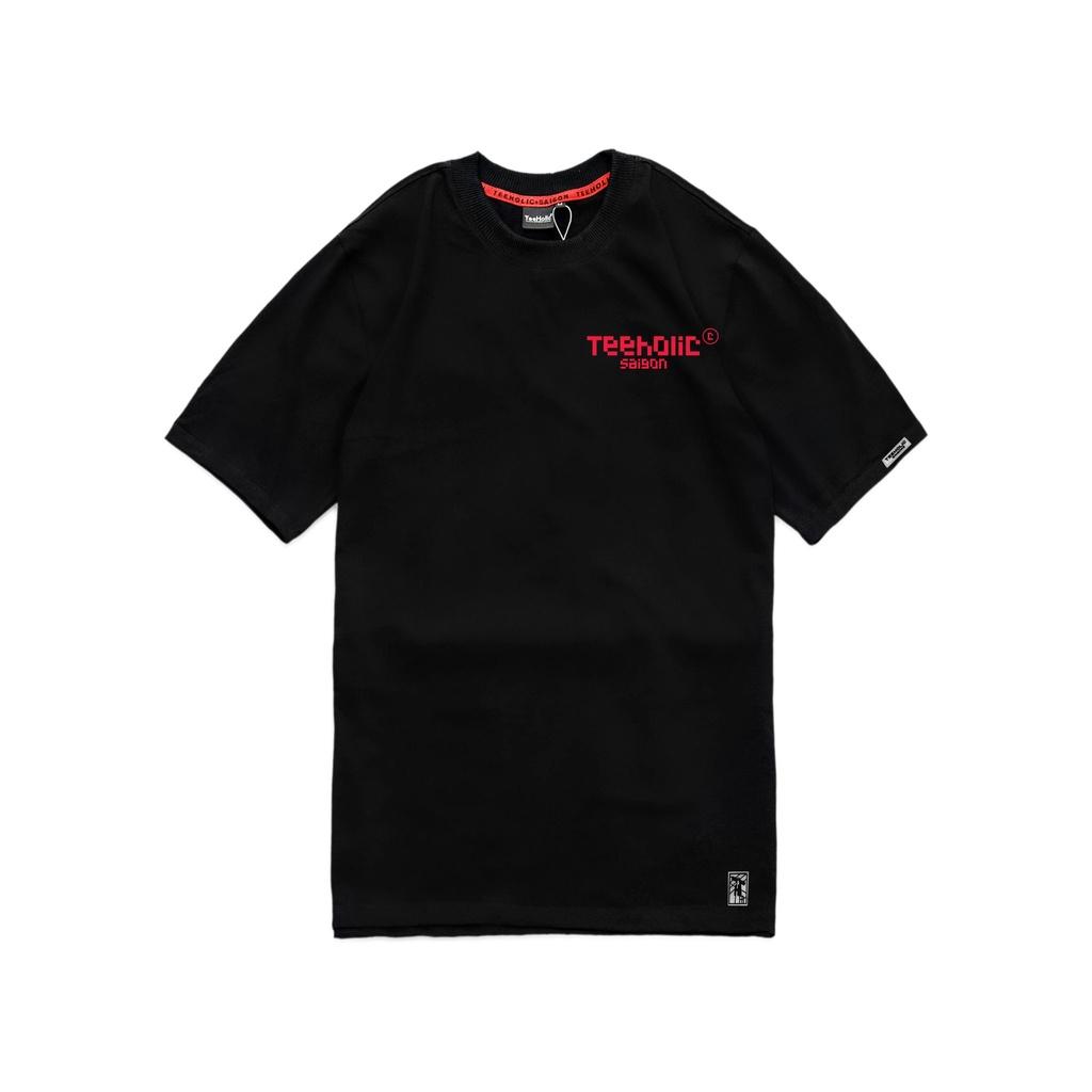 Áo Thun Unisex Form Rộng TeeHolic Logo THS Pixel Màu Đen - Trắng