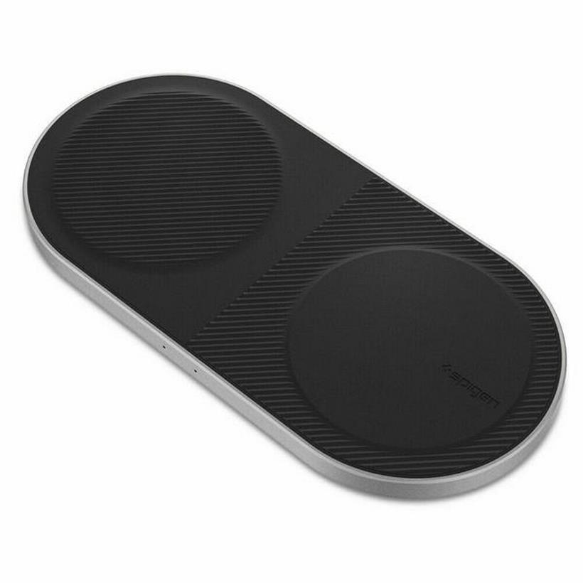 Bộ Sạc Không Dây Spigen Essential F310W Dual Qi Fast Wireless Charger - hàng chính hãng