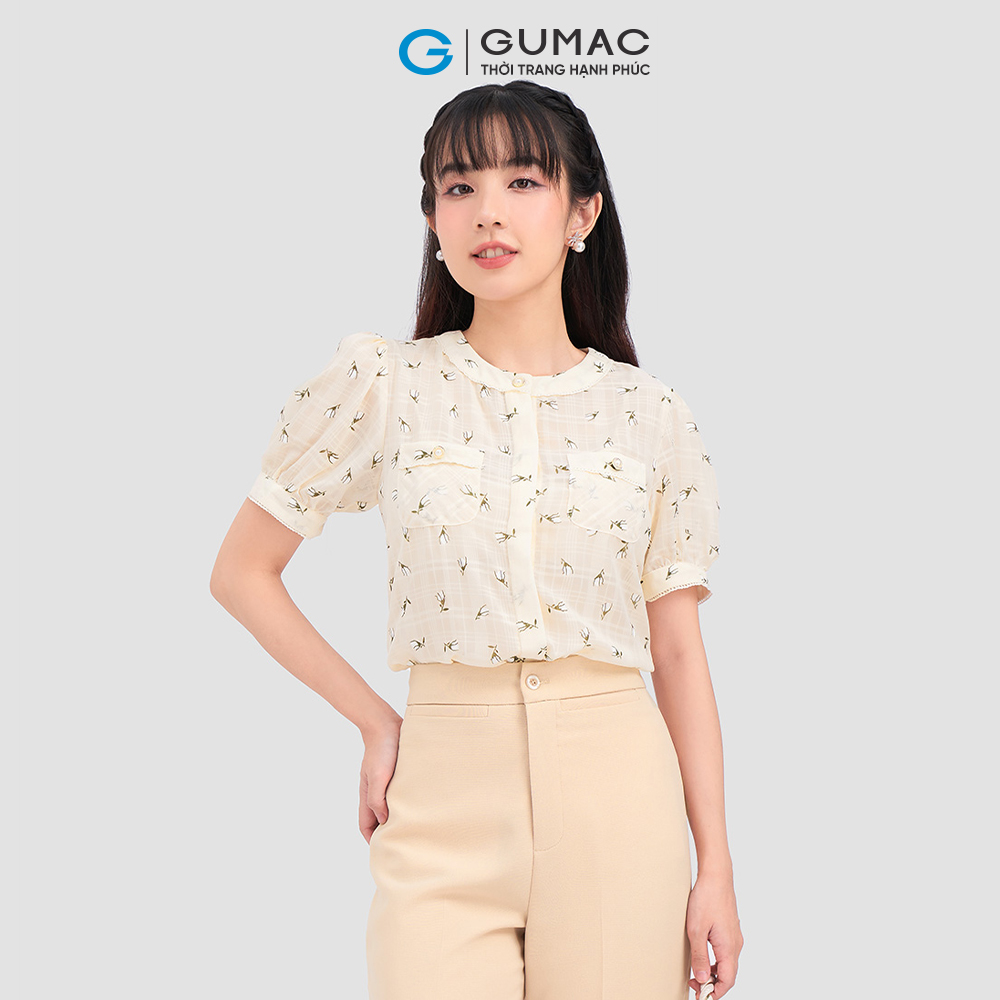 Áo kiểu nắp túi viền AC12021 thời trang GUMAC