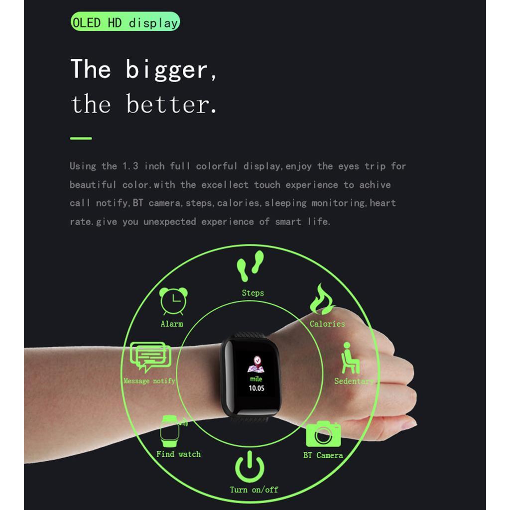 2X 116plus Bluetooth Smart Bracelet Touch  Smart Wristband Black