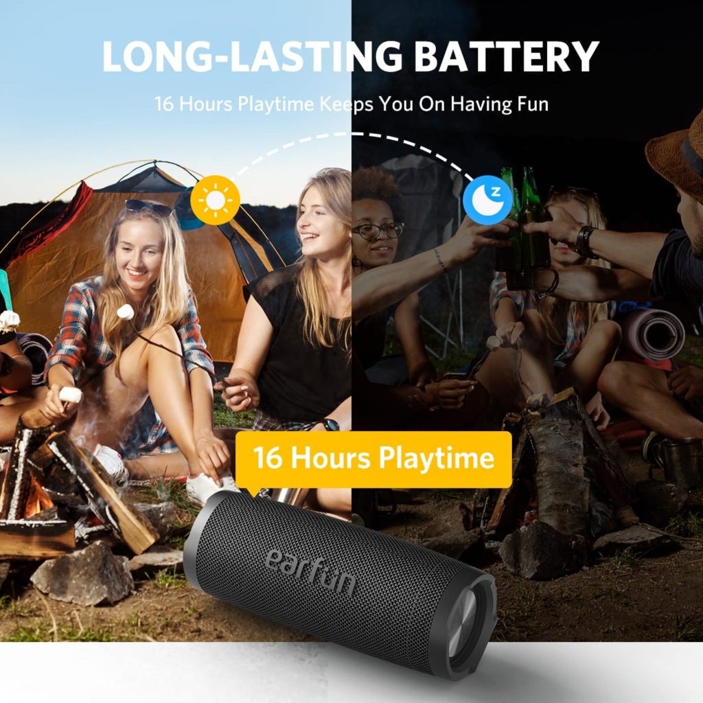 Loa Bluetooth Di Động EarFun Uboom Slim Bluetooth 5.2, Chống nước IPX7, Pin 16 giờ, Kết hợp 2 loa Stereo - Hàng Chính Hãng