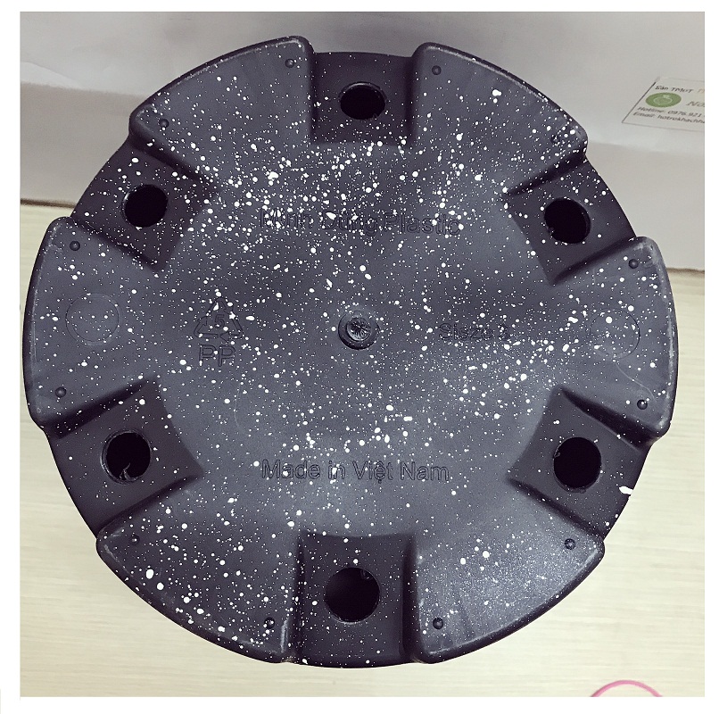 10 Chậu Nhựa Giả Đá Đen size 3