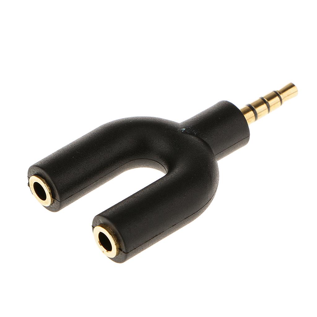 RJ9 Male to 2x 3.5mm Female Headset Phone MIC Audio Splitter Adapter Cable + 3.5mm Male To 2 Female Audio Jack Earphone Headphone 2 Way Splitter Adapter