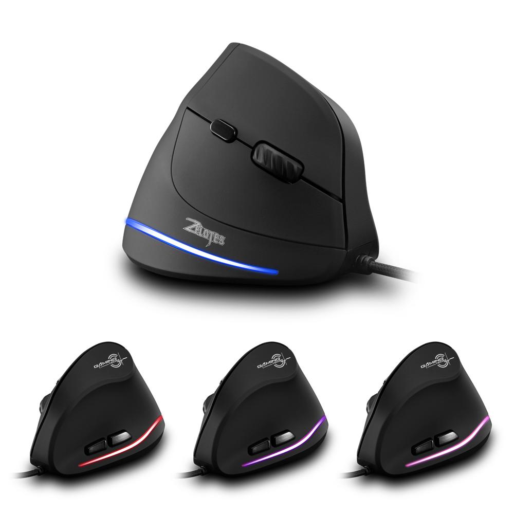 Chuột có dây Dọc có thể sạc lại được 4 3200 DPI chơi game di động tùy chọn cho máy tính xách tay T-20
