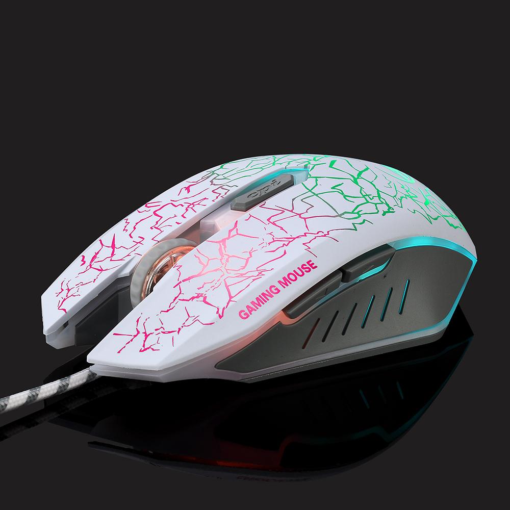 6D Optical Wired Gaming Mouse Game-level Optical Engine Colorful Breathing Light 4-gear Adjustable DPI Ergonomic Mouse