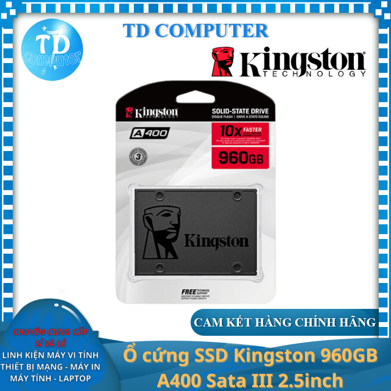 Ổ cứng SSD Kingston 960GB A400 Sata III 2.5inch - Hàng chính hãng Viết Sơn phân phối