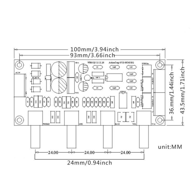 Mạch điều khiển khuếch đại NE5532 AC 12V OP-AMP HIFI thiết kế tiện lợi