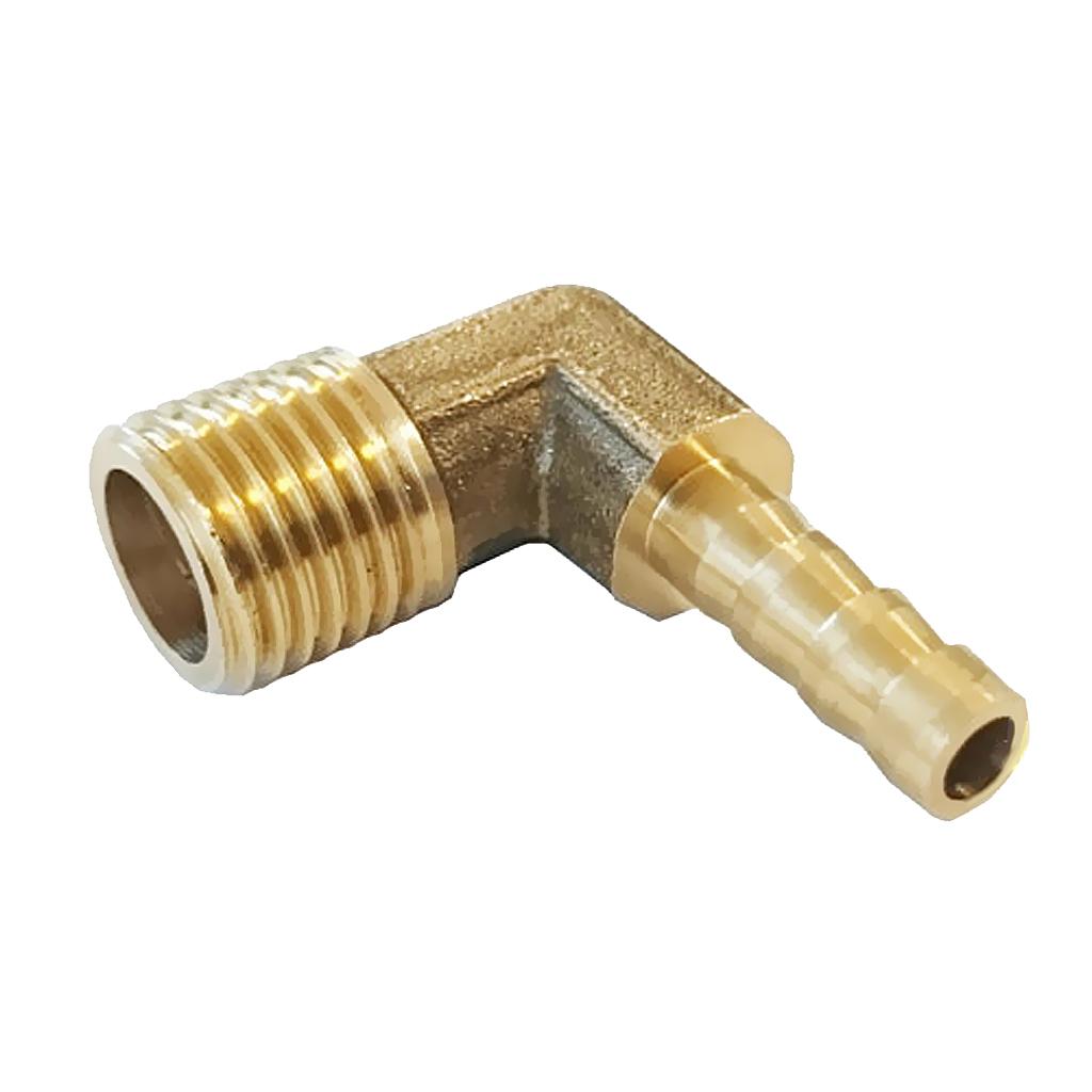 3 pieces 3/8 BSP To 10mm Brass 90 Degree Male Elbow Barb Hose Tail Pipe Gas Fittings