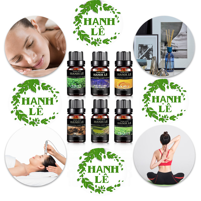 6 CHAI TINH DẦU 100% NGUYÊN CHẤT TỪ THIÊN NHIÊN : BẠC HÀ - QUẾ - CHANH SẢ - OẢI HƯƠNG - CAM NGỌT - TRÀ XANH