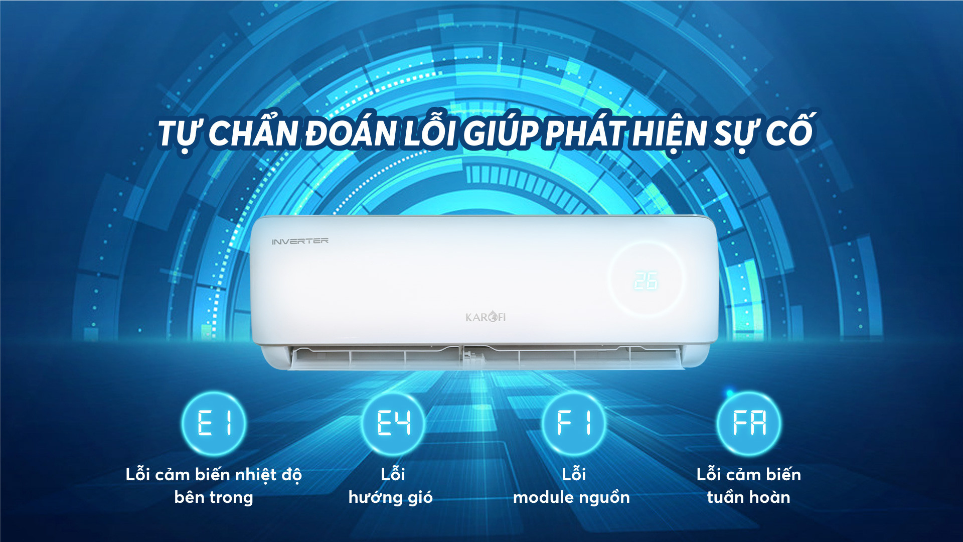 Điều hòa không khí Inverter 12000 BTU Karofi KDC-WI312 - hàng chính hãng