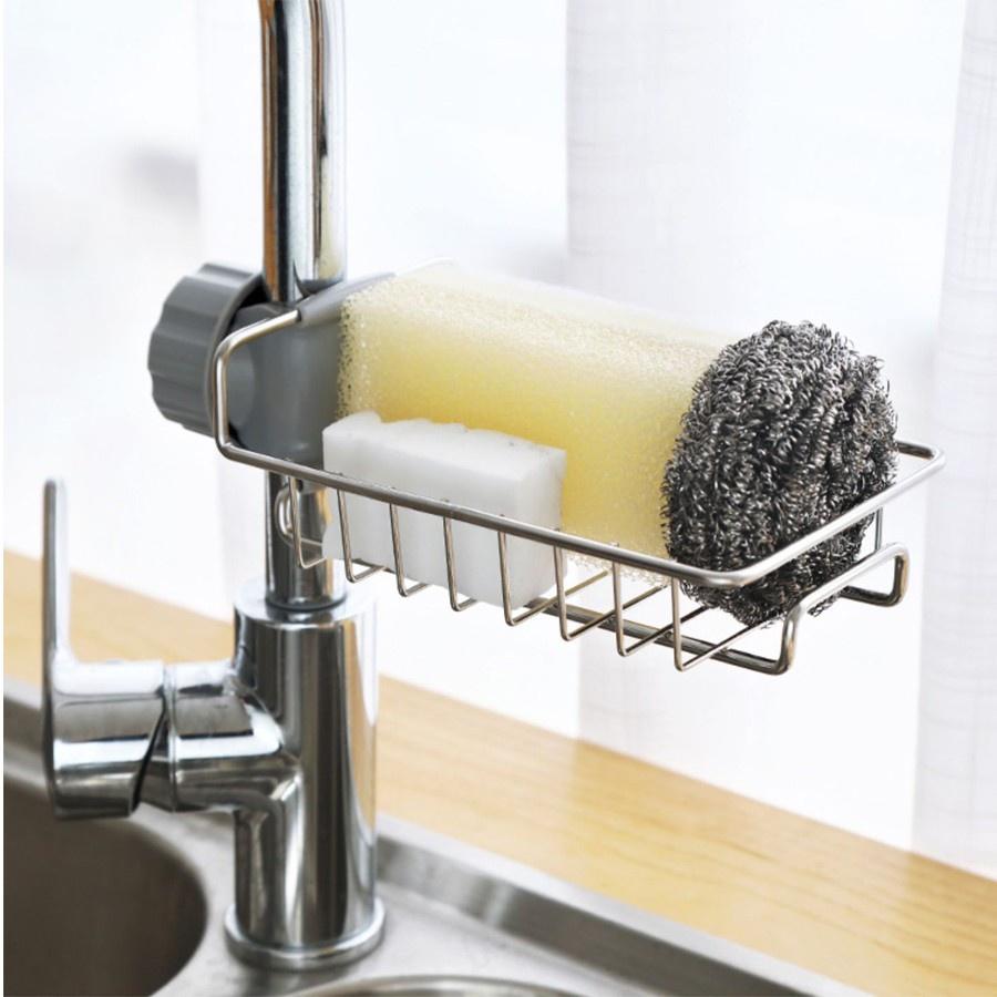 Khay Inox Gắn Vòi Rữa Chén, Lavabo, Kệ Giá Treo Để Đồ, Dụng Cụ Đa Năng Tiện Dụng