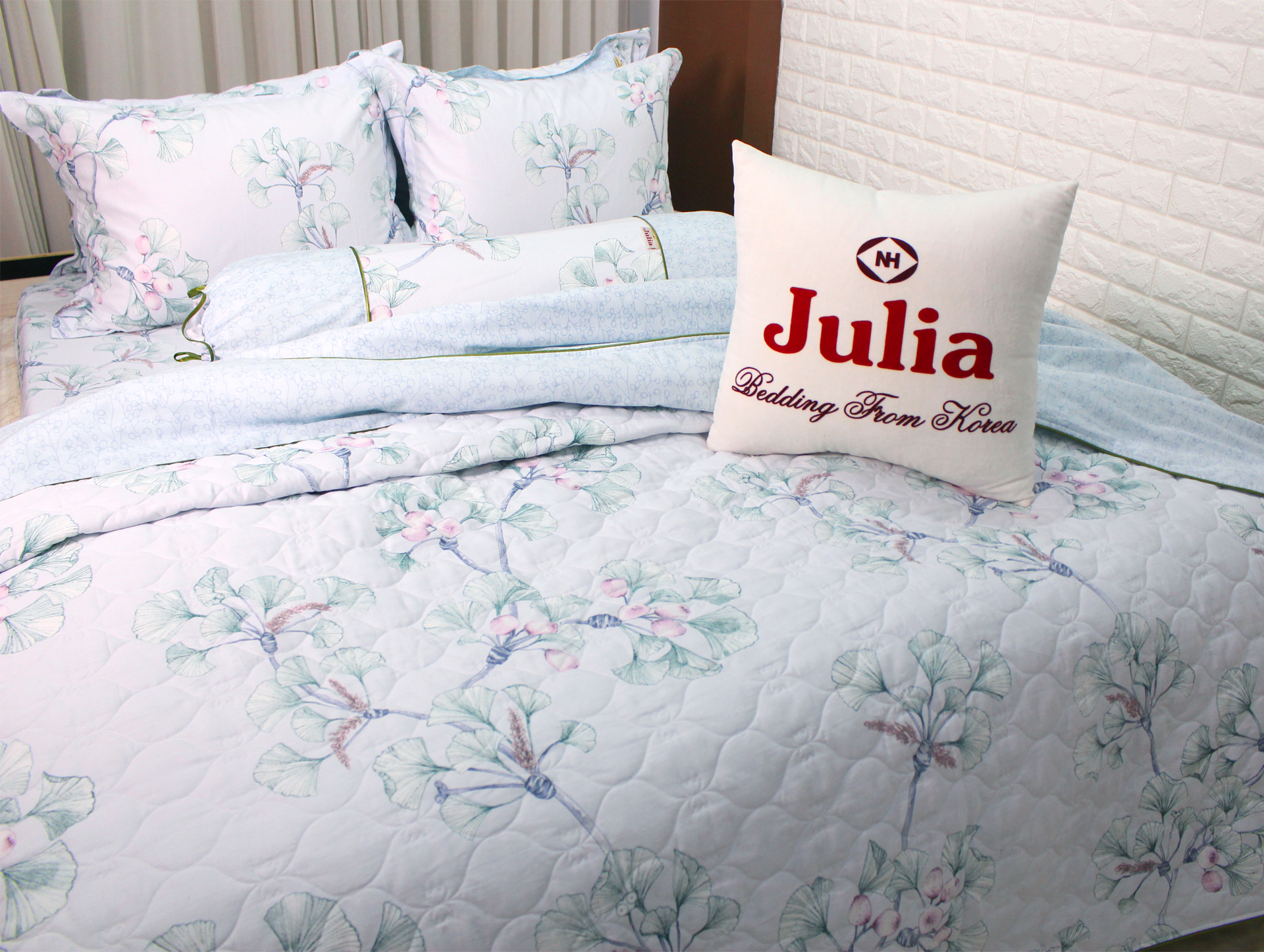 Bộ ga gối 4 món cotton Hàn Julia 265BK16