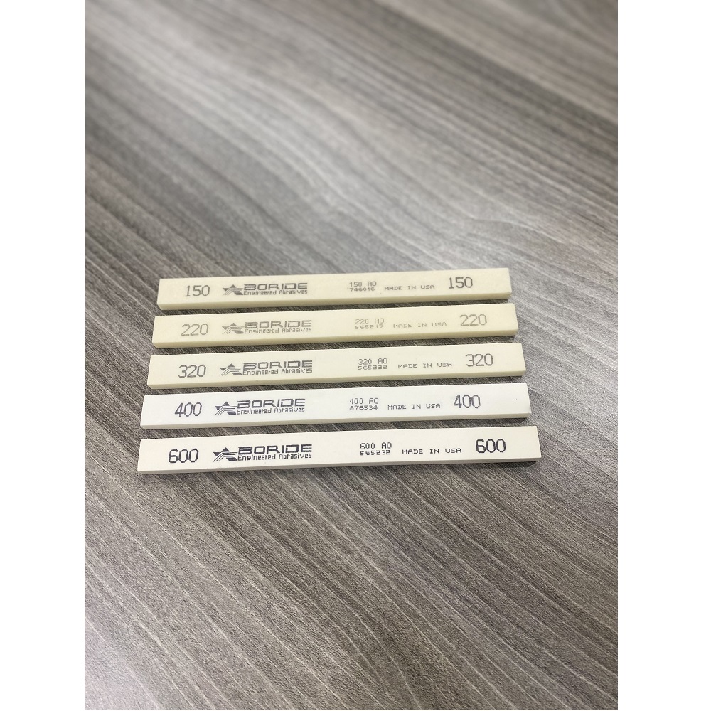 Combo 5pcs Đá đánh bóng Boride AO kích thước 1/4  X 1/2  X 6 (Gồm 5 grit: 150, 220, 320, 400, 600)