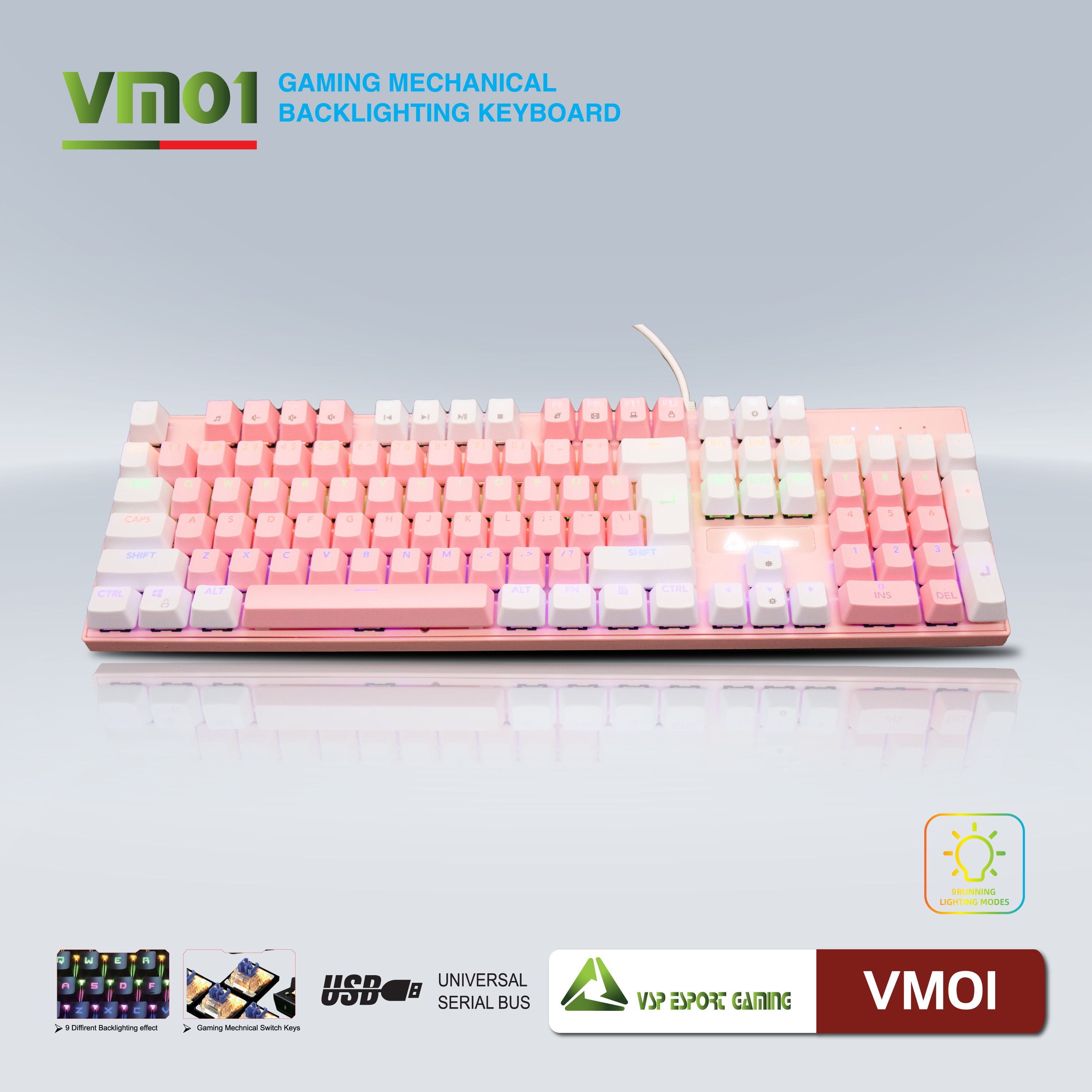 Bàn phím VSP eSport Gaming VM01 - JL - HÀNG CHÍNH HÃNG