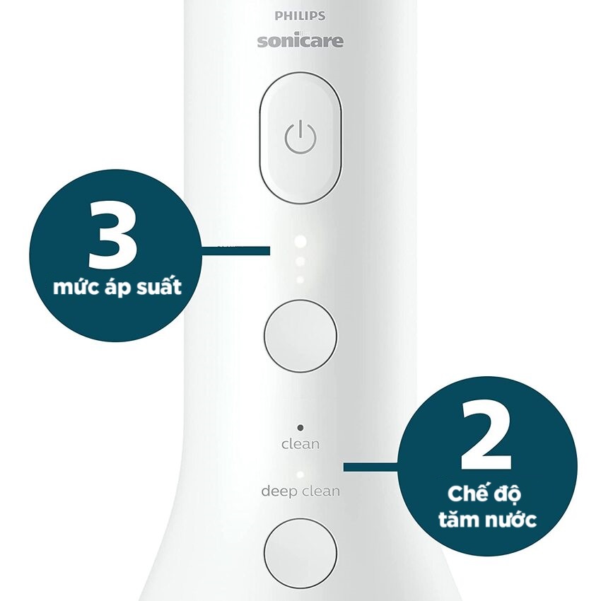 Máy tăm nước Philips Sonicare 3000 HX3806 làm sạch sâu với công nghệ Quad Stream - Hàng Nhập Khẩu