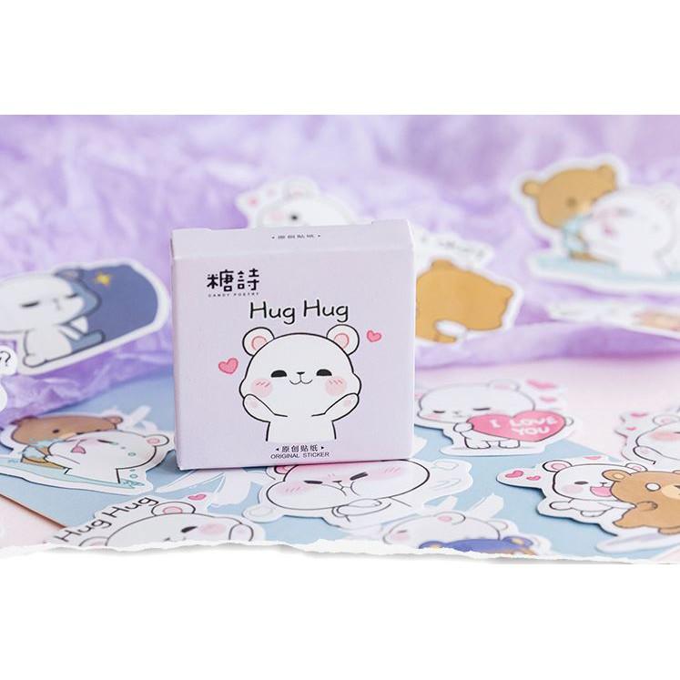 Bộ 46 Sticker Gấu Đáng Yêu Hàn Quốc dán trang trí E49