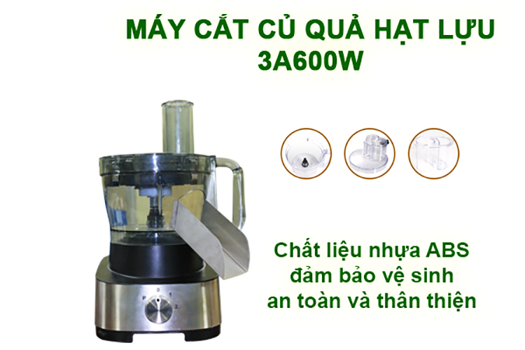 Máy thái rau củ quả đa năng 3A600W - Cắt hạt lựu, sợi, lát, băm nhỏ - Hàng Chính Hãng