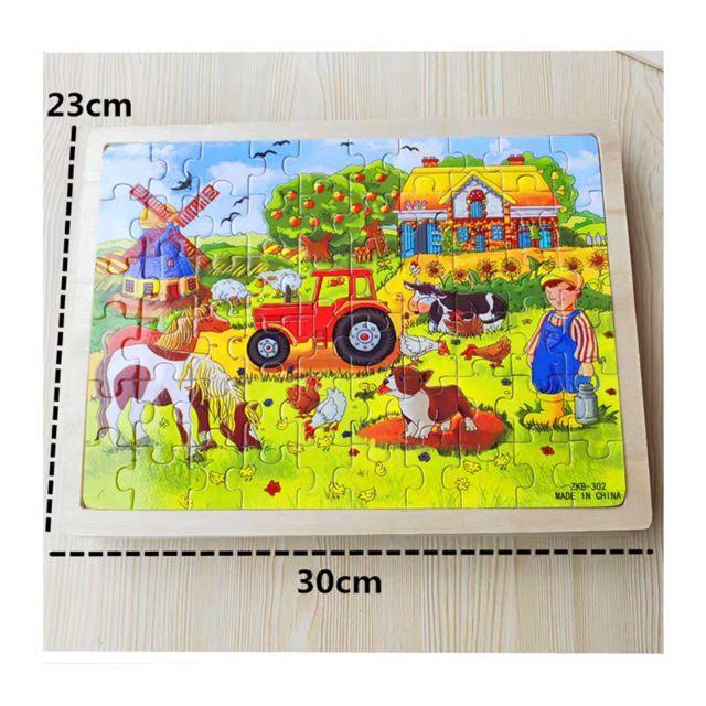 Đồ chơi xếp ghép hình tranh ghép 60 miếng bằng gỗ
