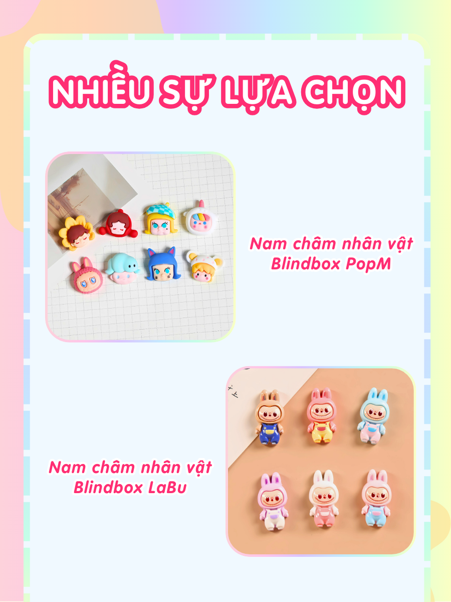 Nam châm siêu mạnh hít tủ lạnh Dola Home Baby khóc, hộp mù blind box, đính thời khóa biểu, sticker, giấy note, decor phòng ngủ